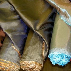 Brown tan gold Polyester Drapery Fabric color 8